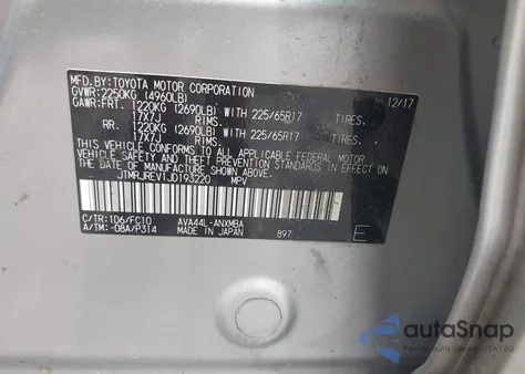 2018 Toyota Rav4 Hybrid Xle z USA, uszkodzony, nr VIN JTMRJREV1JD193220